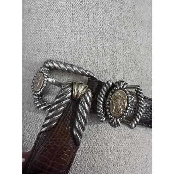 Vintage BRIGHTON Museum Silver & Gold Greco Roman Coin Belt Western Rodeo main image 4